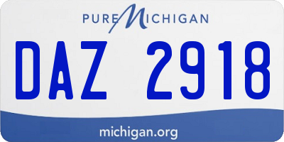 MI license plate DAZ2918