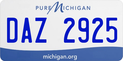 MI license plate DAZ2925