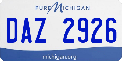 MI license plate DAZ2926