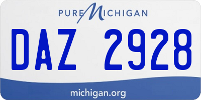 MI license plate DAZ2928