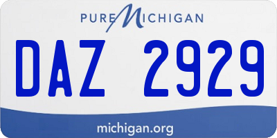 MI license plate DAZ2929