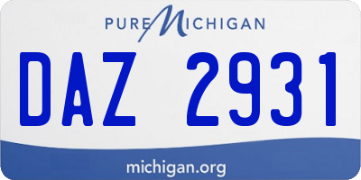 MI license plate DAZ2931