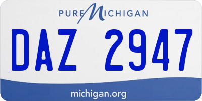 MI license plate DAZ2947