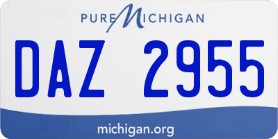 MI license plate DAZ2955