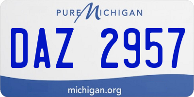 MI license plate DAZ2957