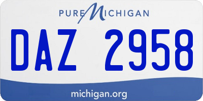MI license plate DAZ2958