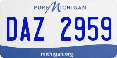 MI license plate DAZ2959