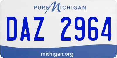 MI license plate DAZ2964