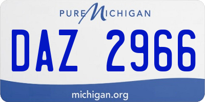 MI license plate DAZ2966