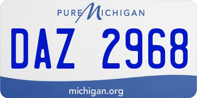 MI license plate DAZ2968