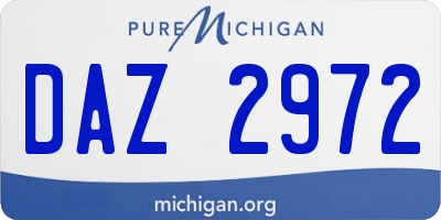 MI license plate DAZ2972