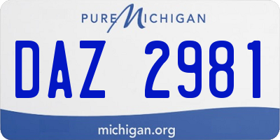 MI license plate DAZ2981