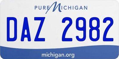 MI license plate DAZ2982