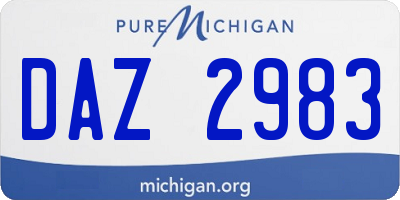 MI license plate DAZ2983