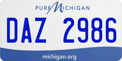 MI license plate DAZ2986