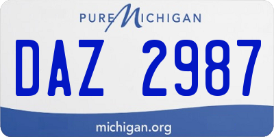 MI license plate DAZ2987