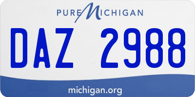 MI license plate DAZ2988