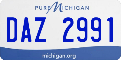 MI license plate DAZ2991