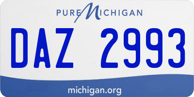 MI license plate DAZ2993