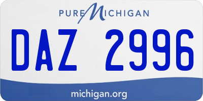 MI license plate DAZ2996