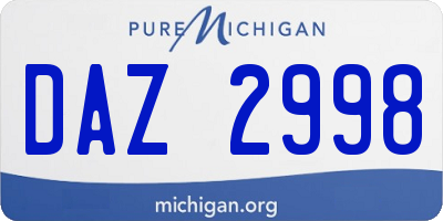 MI license plate DAZ2998