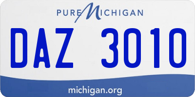 MI license plate DAZ3010
