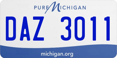 MI license plate DAZ3011