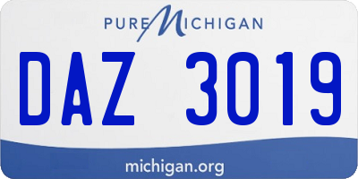MI license plate DAZ3019