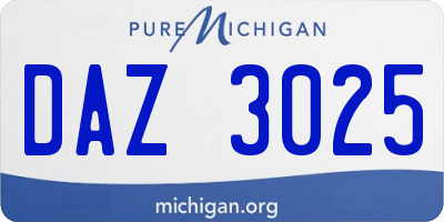 MI license plate DAZ3025