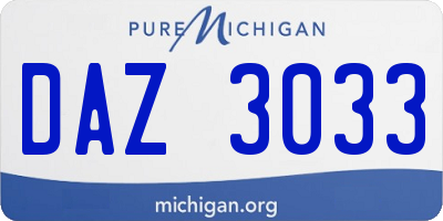 MI license plate DAZ3033