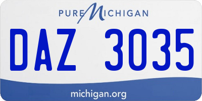 MI license plate DAZ3035