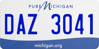 MI license plate DAZ3041