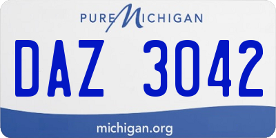 MI license plate DAZ3042