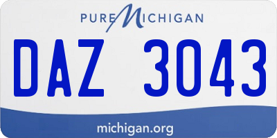 MI license plate DAZ3043