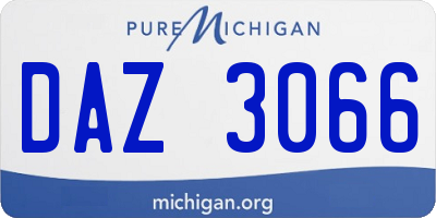 MI license plate DAZ3066