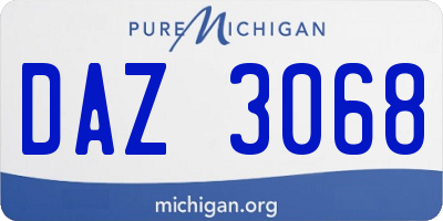MI license plate DAZ3068