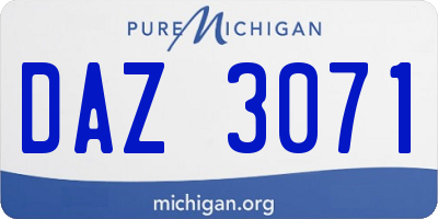 MI license plate DAZ3071