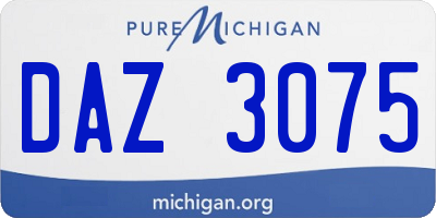 MI license plate DAZ3075