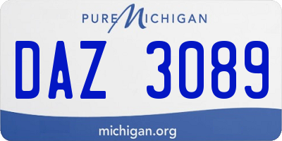MI license plate DAZ3089