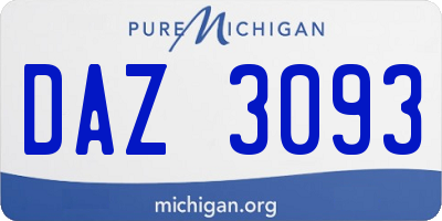 MI license plate DAZ3093