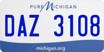 MI license plate DAZ3108
