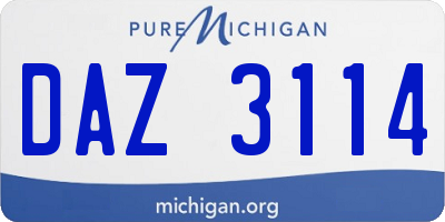 MI license plate DAZ3114