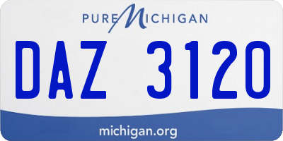 MI license plate DAZ3120