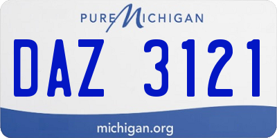MI license plate DAZ3121