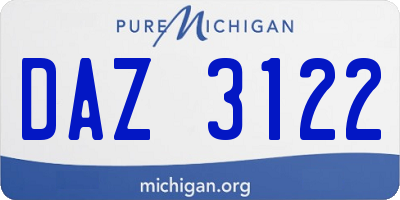 MI license plate DAZ3122