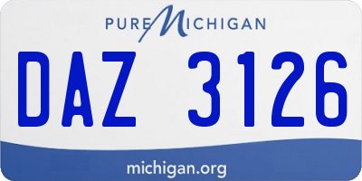 MI license plate DAZ3126