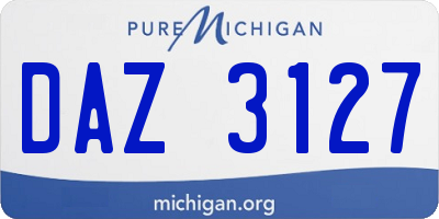 MI license plate DAZ3127