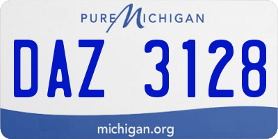 MI license plate DAZ3128
