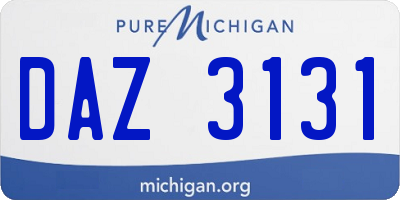 MI license plate DAZ3131