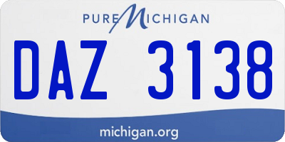MI license plate DAZ3138